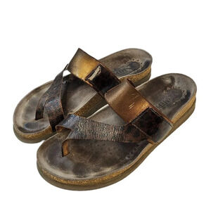 Mephisto Womens Leopard/Bronze Sandals Size 39 / 9  Comfort Shoes